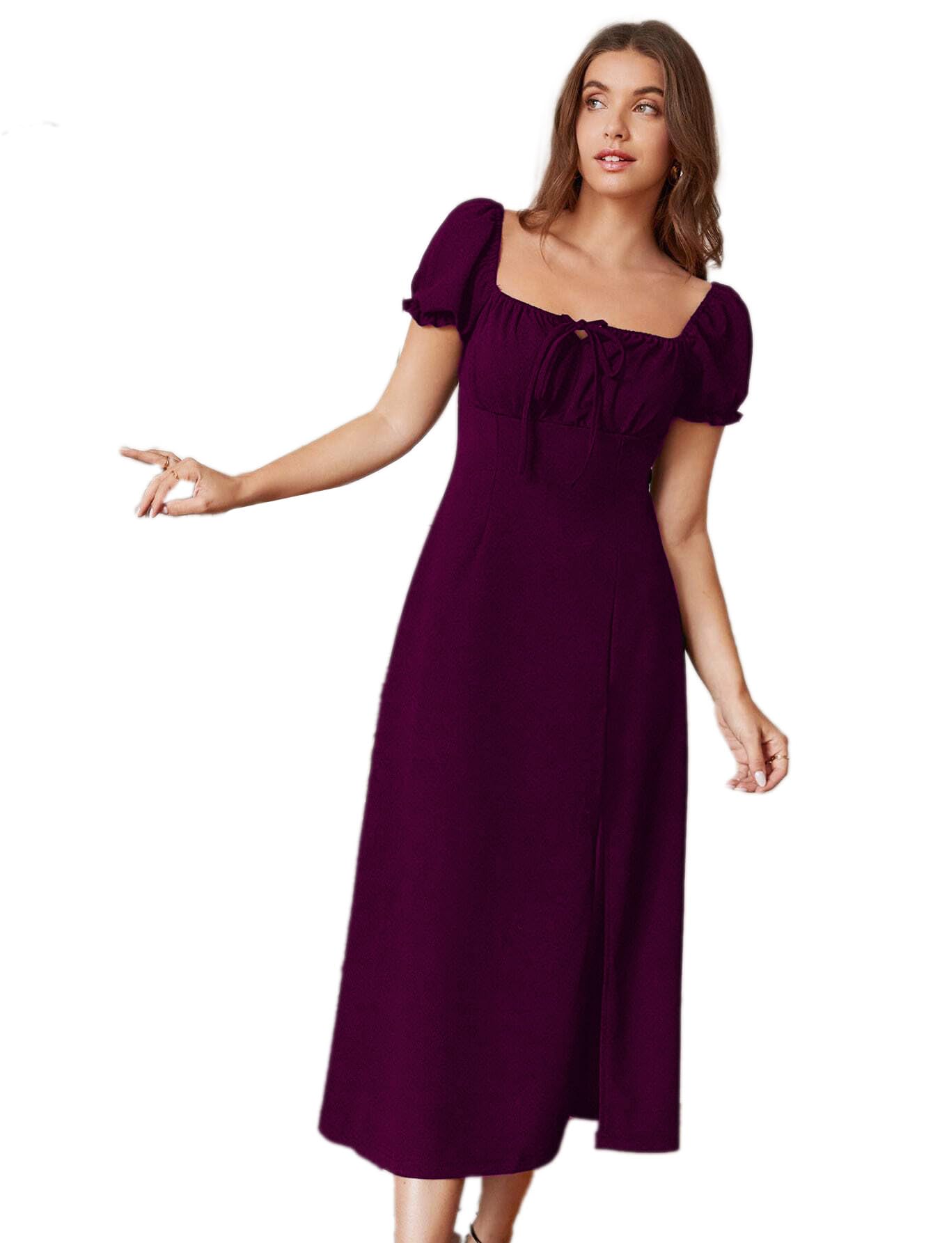 Rosery Pariswomens Knee Length A Line Ruched Neck Dress Birthday |  Desertcart Samoa