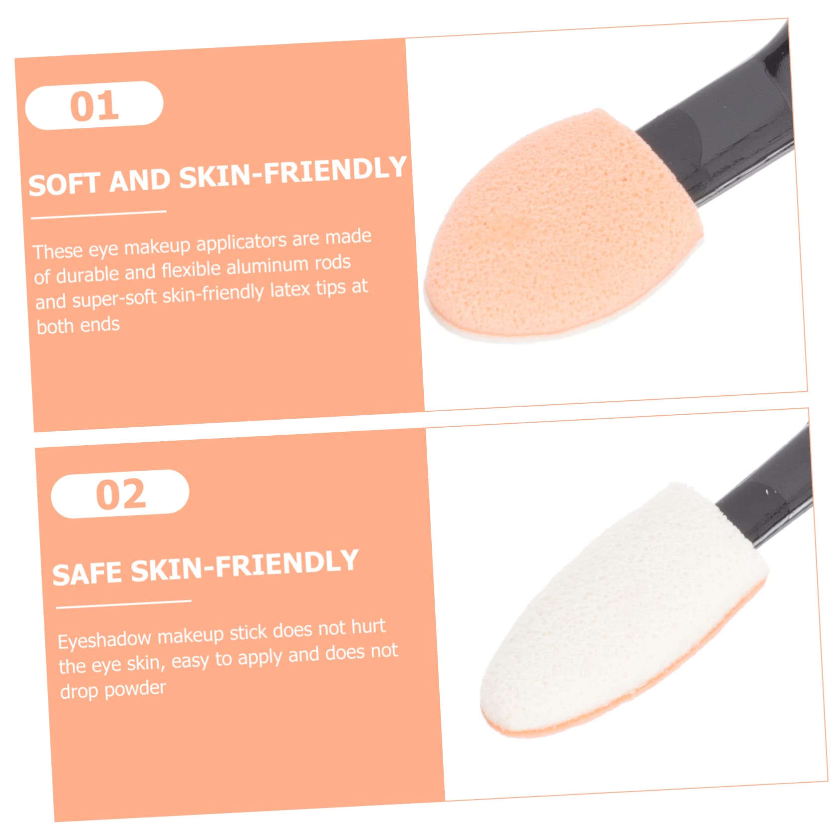 VALICLUD 30pcs Dual Ended Eyeshadow Applicators Comfortable Eye Makeup Tools for Even Application for Travel Weddings and Everyday Use Random Color