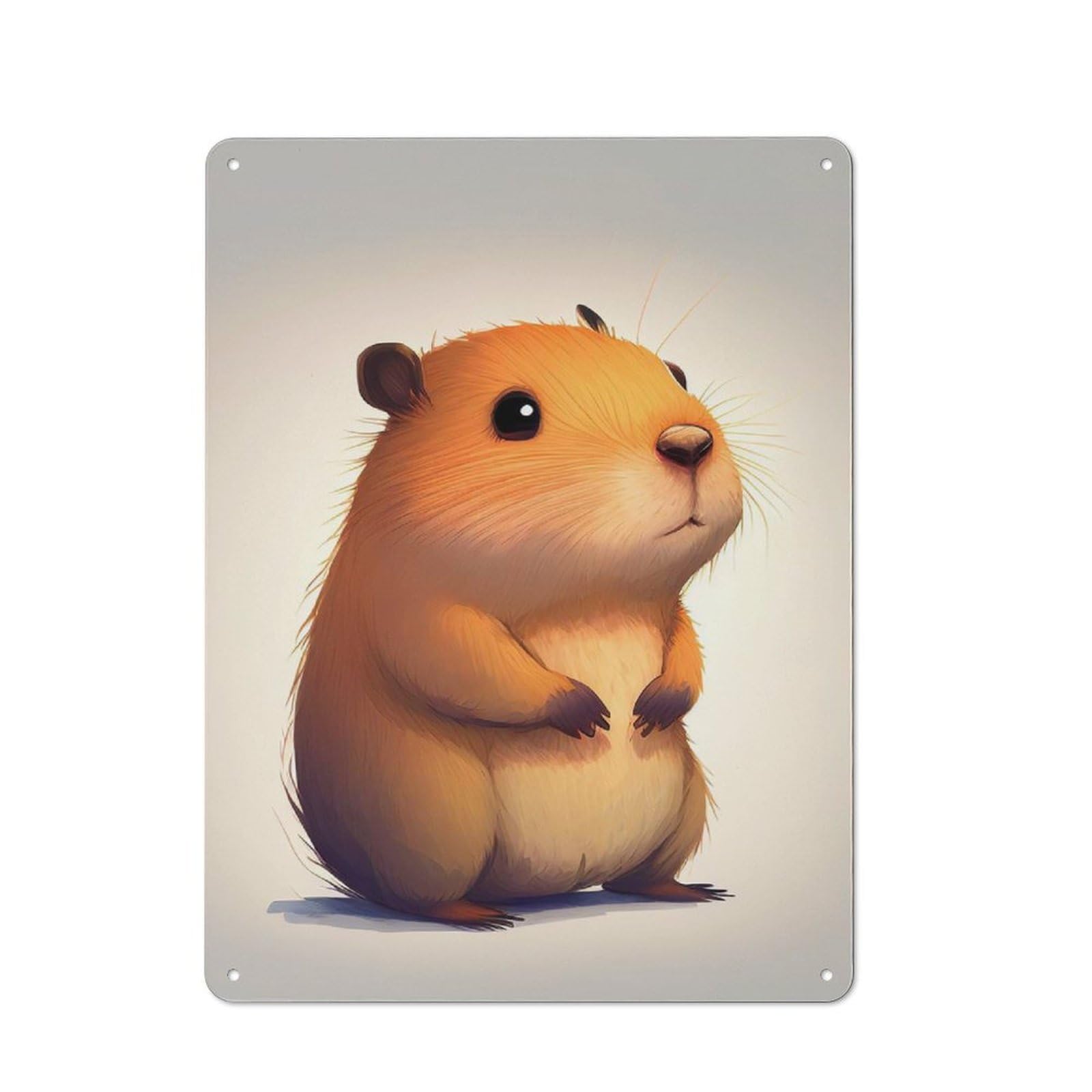 Junmoney Capybara Cute Animal Tin Sign 40X30cm For Workshop Wall, Retro Wall Decor, Suited To Metal Sign Collectors
