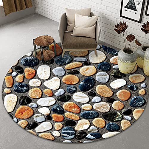 Tapis de décoration de sol chic, grand format rond de 180 cm de diamètre