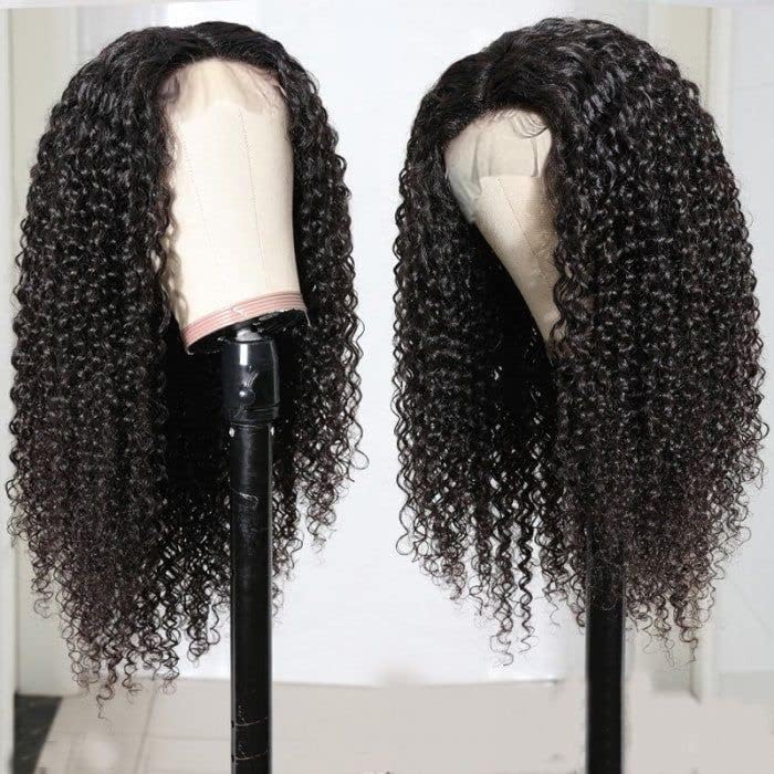 22” Black Kinky Curly Human Hair Frontal Wig Amazon.com : VIPbeauty Afro Kinky Curly Human Hair Wig 13x4  main image 3