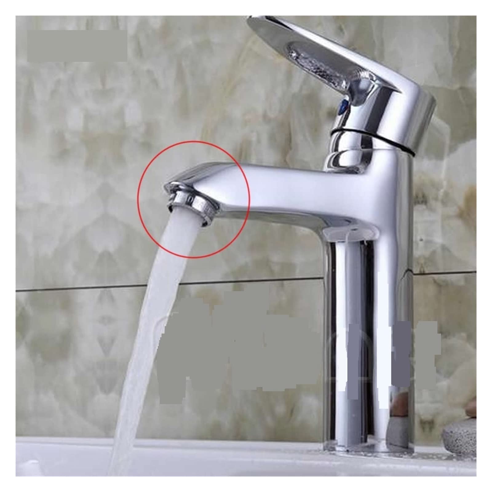 Aeratore per Rubinetto da Cucina a Risparmio idrico, ugello Maschio/Femmina Cromato, Filtro spruzzatore, Facile Installazione (Rosso)