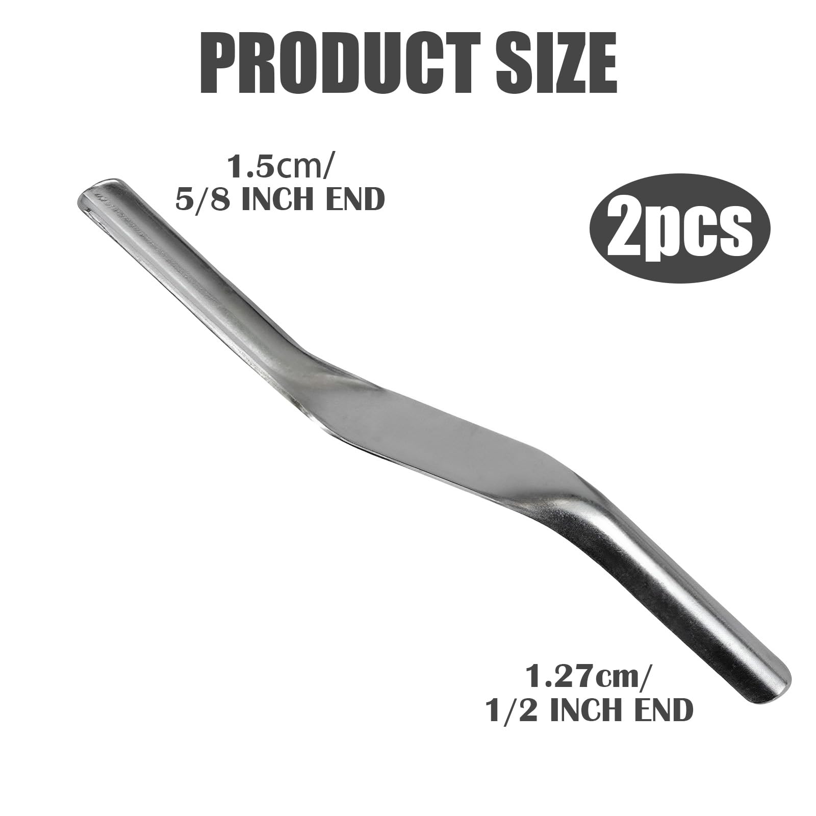 2Pcs Brick Jointer, 1/2 inch and 5/8 inch Widths Pointing Tool, Double End Brick Pointing Tools, Mortar Finishing Tool Brick Jointer Tool for Builders and Bricklayers (Silver) - Image 2