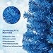 HAPPYGRILL 6 Feet Blue Pencil Christmas Tree Artificial Slim Christmas Tree Skinny Xmas Tree with Metal Stand, Realistic Unlit Pine Tree with 520 Branch Tips for Indoor Outdoor