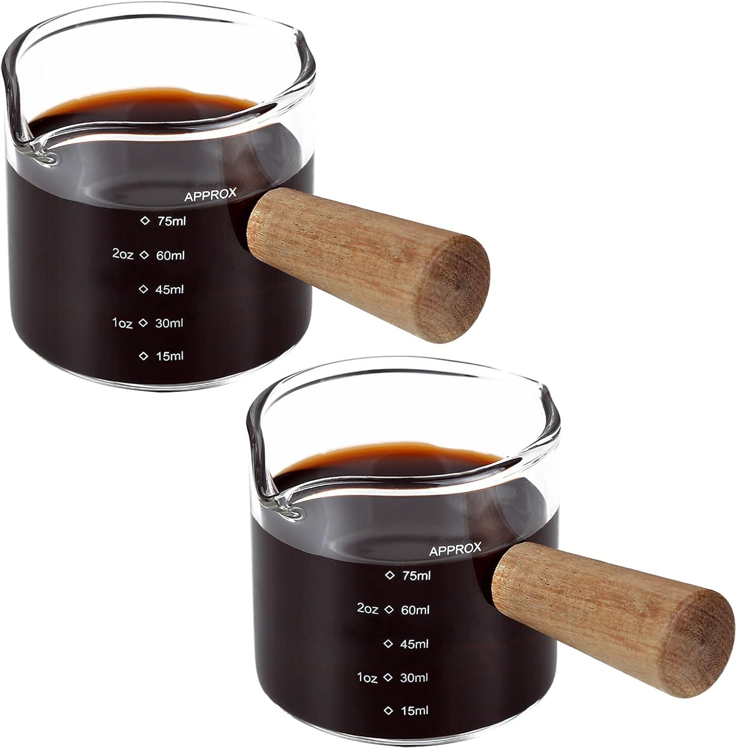 Amazon.com: WHJY 2 Pack Double Spout Espresso Coffee Shot Glass with ...