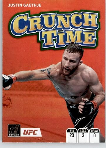2022 Donruss UFC Crunch Time Green Flood #2 Justin Gaethje Lightweight Official MMA Trading Card in Raw (NM or Better) Condition