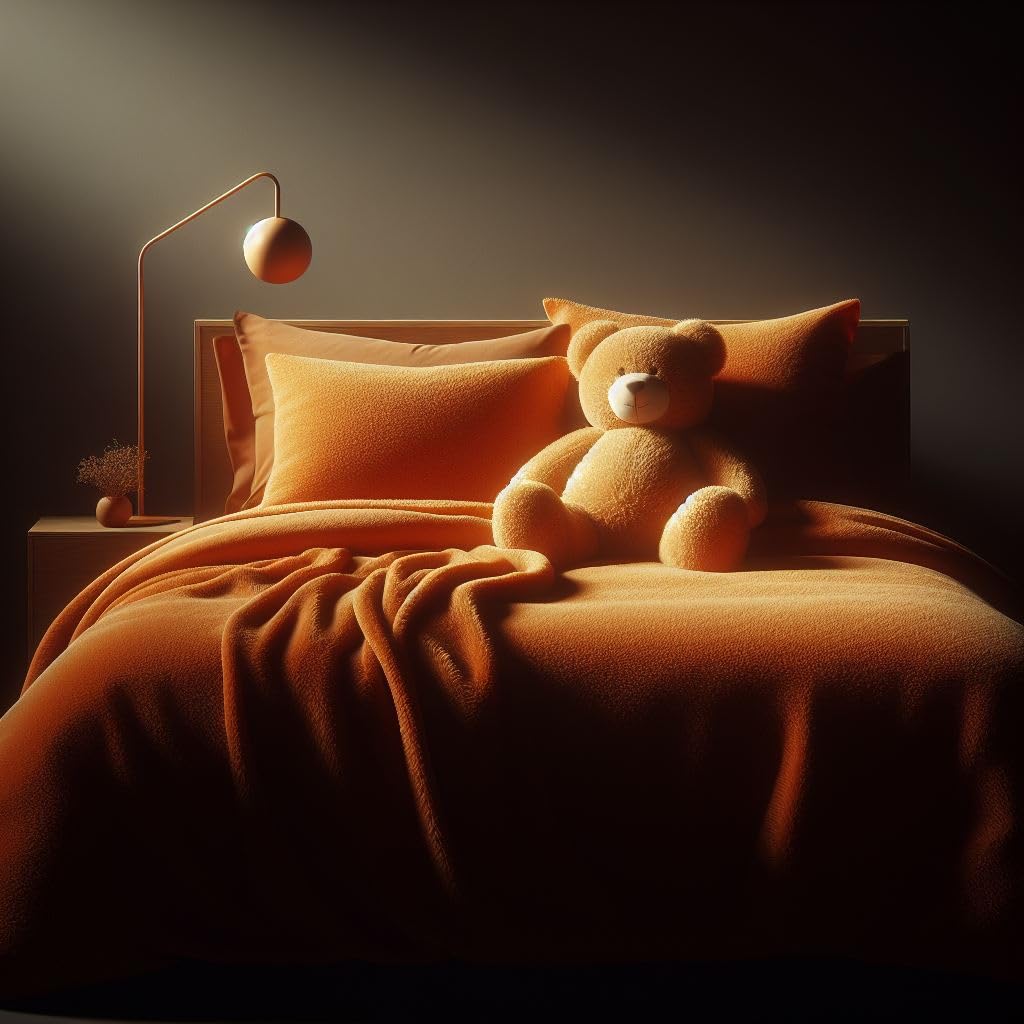 Housse de couette en polaire chaude contre le froid lit King size mandarine
