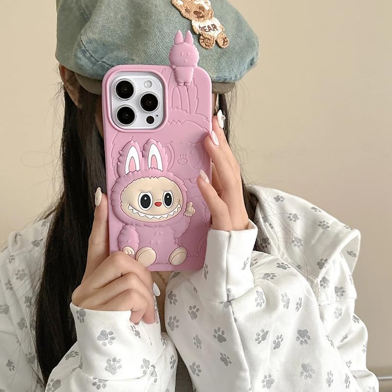 Image of ZR016 for iPhone 13 Back Case Cover | Cartoon Doll | Slim Fit | Camera Protection | Shockproof TPU Case - Brown