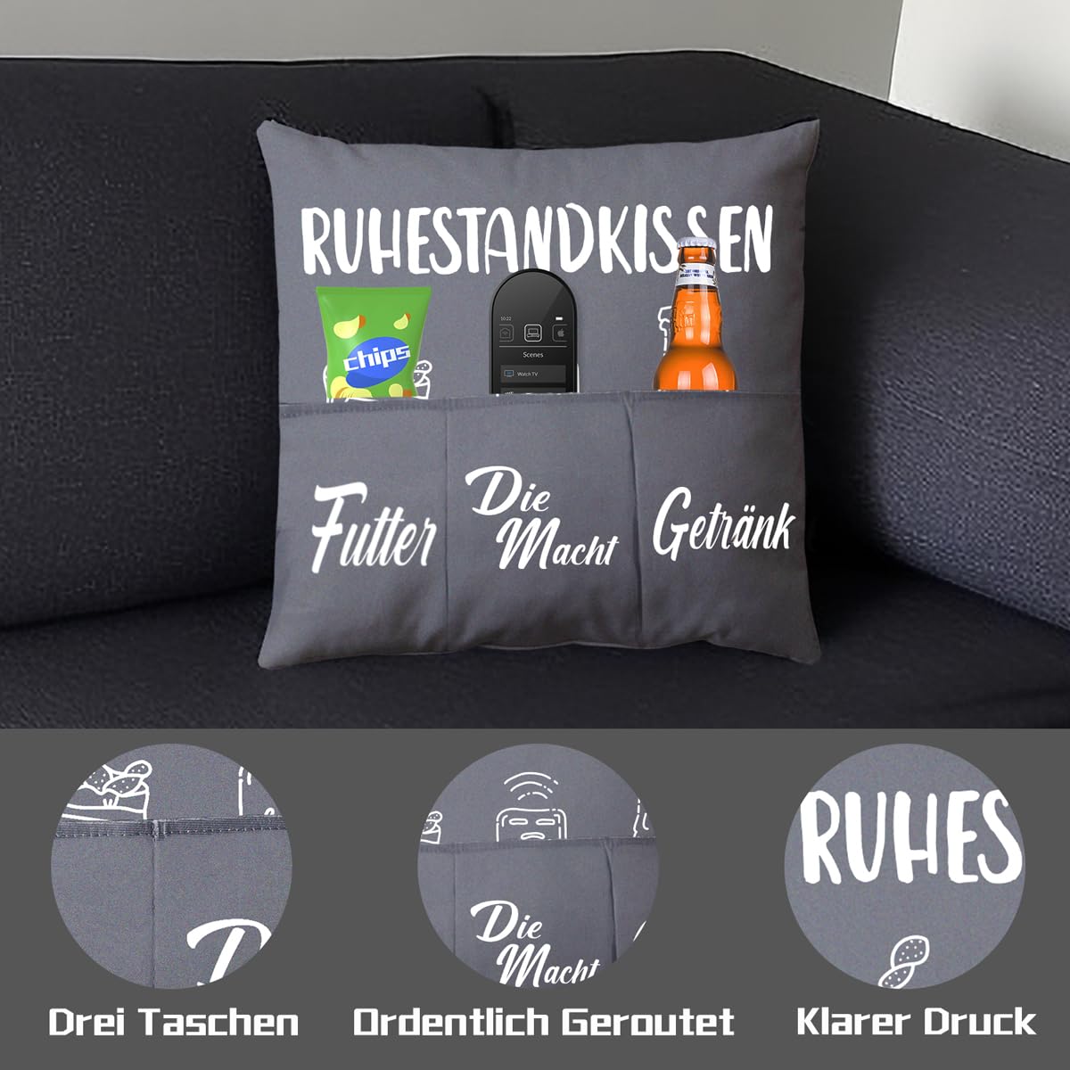 Jaarssho Ruhestand Kissen - Mit 3 Taschen Für Rentner Geschenk
