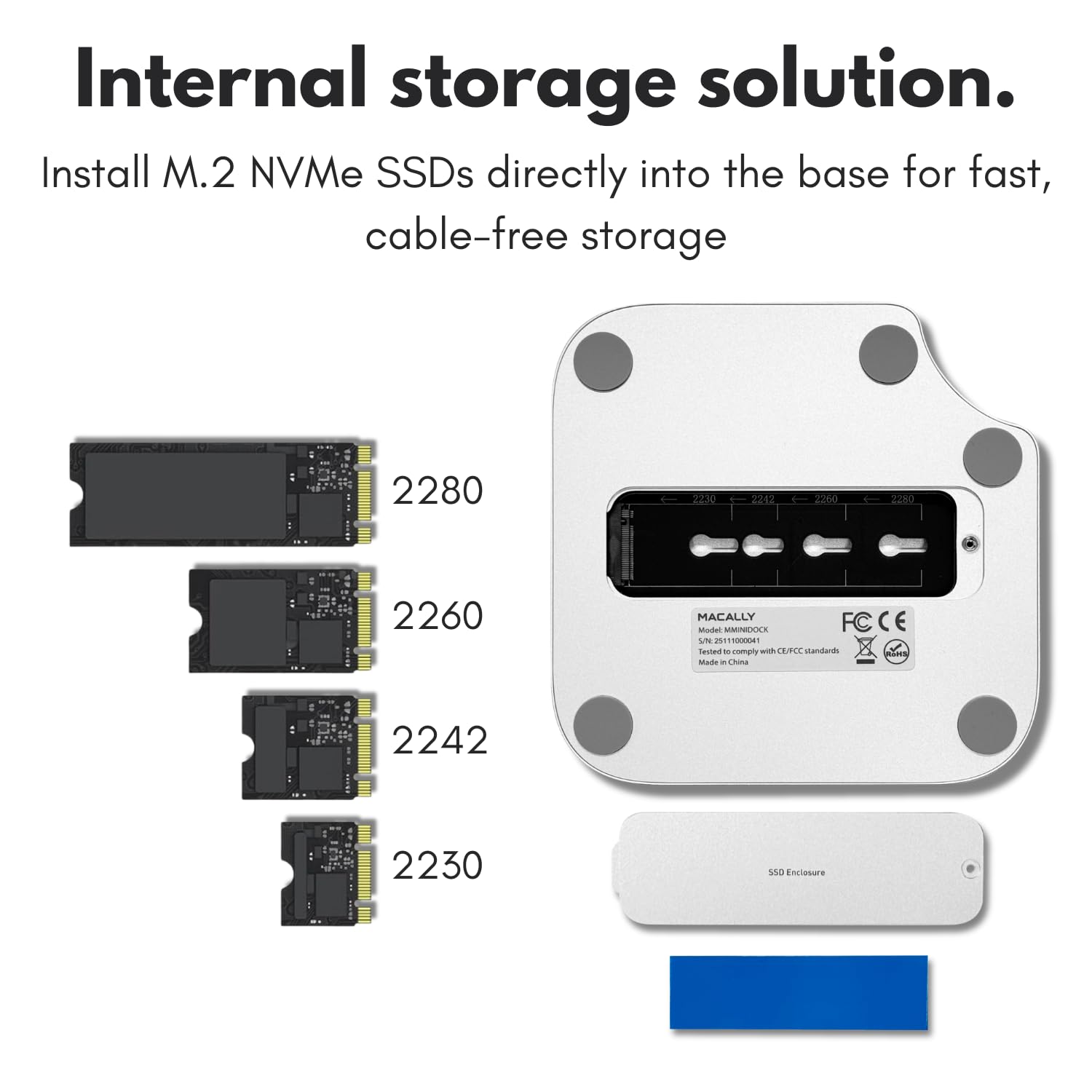 Amazon.co.jp: Macally Mac mini M4 ドック&スタンド、M.2 NVMe
