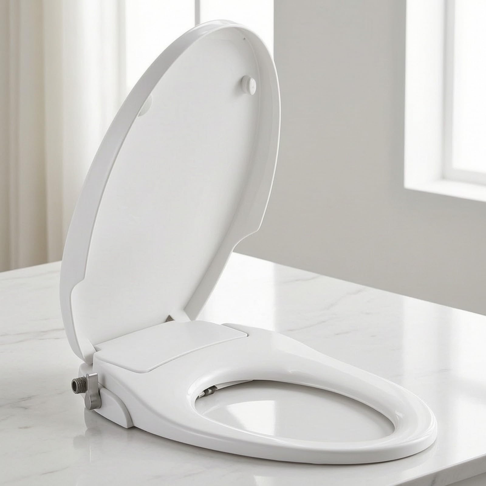 Asiento para Inodoro en Forma V | Diseño No Eléctrico, Asiento Inodoro con Bidé, Tapa Váter con chorro, para Baño, Hogares