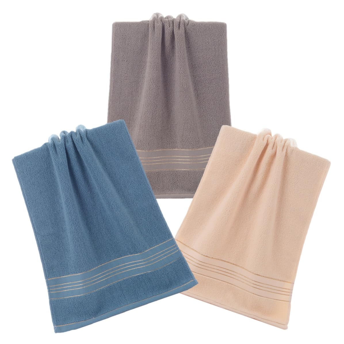 Toallas de algodón absorbentes pack de 3 HANABASS toallas ligeras de manos y cara