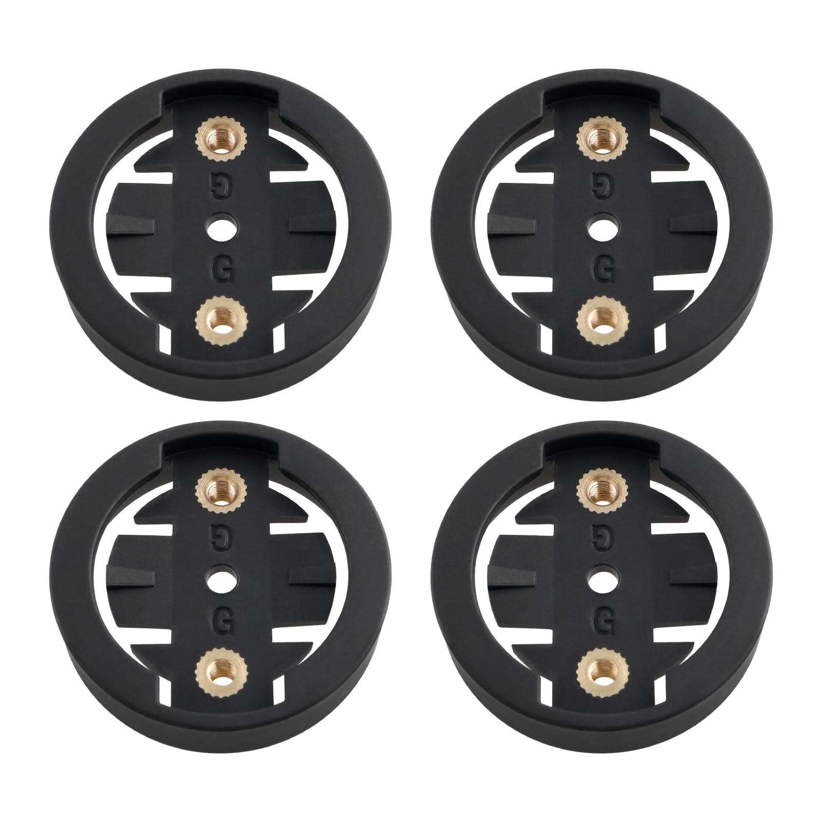 VGOL 4PCS Bicycle Fixed Base Computer Mount Insert Kit Base Adaper Hole Spacing 20mm Compatible with GARMIN Front Bike Mount?Black)