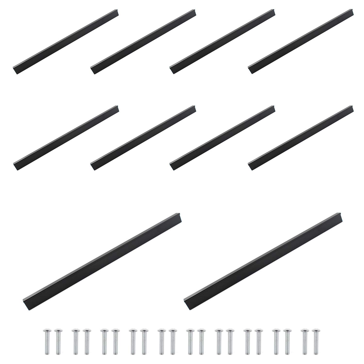 Schrankgriffe aus Aluminium, 32 cm von Mitte zu Mitte, einfach zu installieren mit Schrauben, 10 Stück