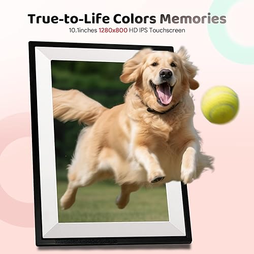 Miniatura 2 de Frameo - Portarretratos digital de 10.1 pulgadas con WiFi, marco de fotos electrónico con pantalla táctil IPS HD de 1280x800 32GB, presentación de