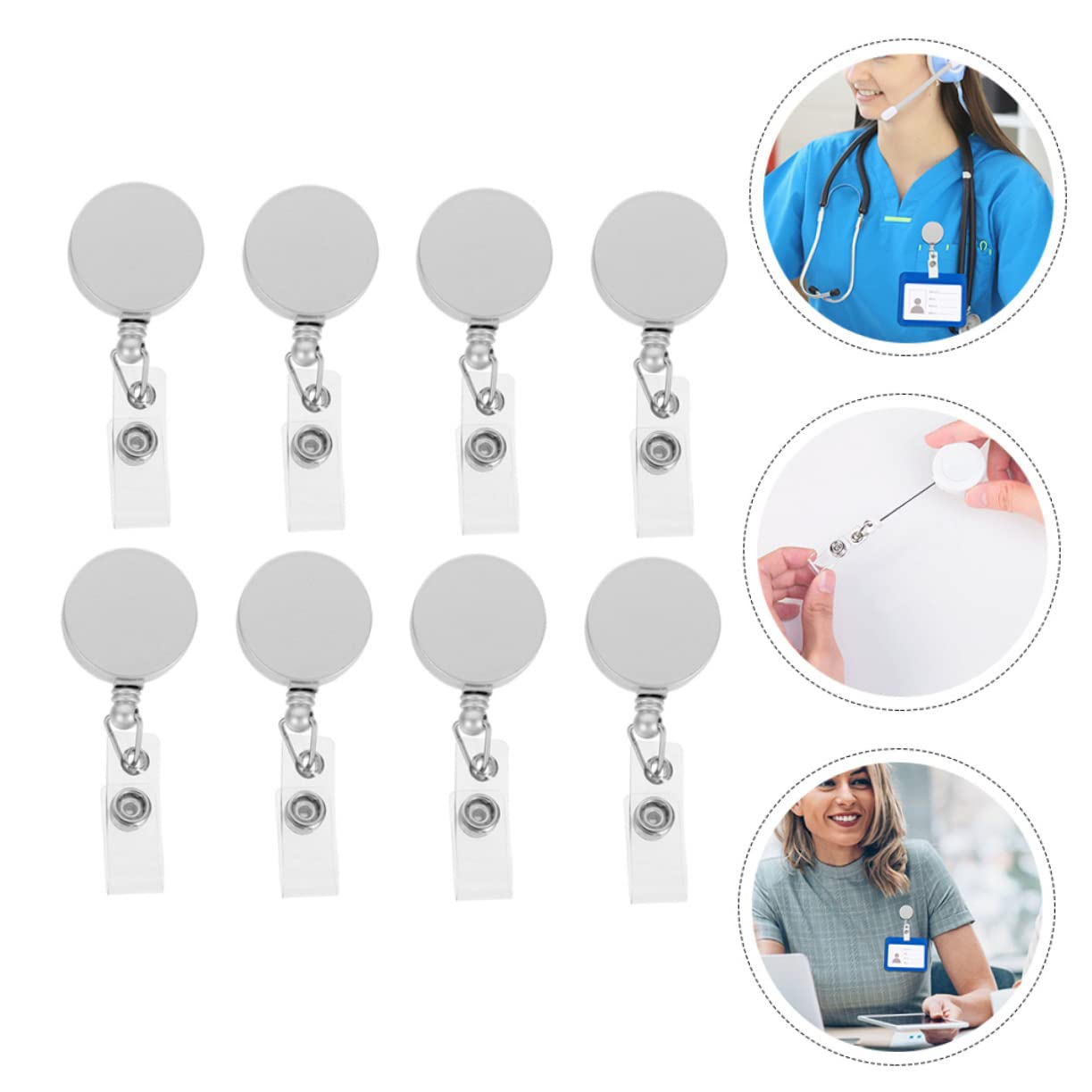 40pezzi Portacarte Retrattile Per Badge Clip Coperchio Per Tessere Id Accessori Per Studenti e Professionisti Design Leggero e Compatto