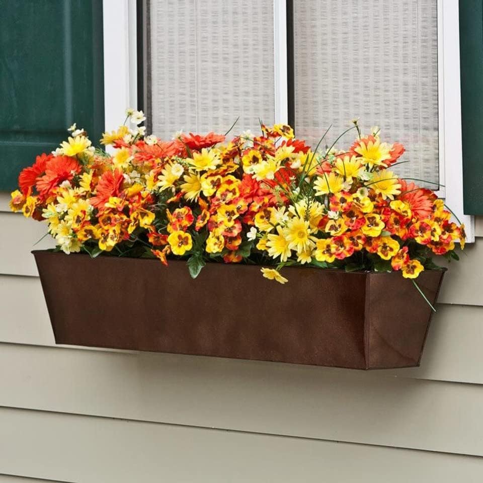 24in. Galvanized Tapered Window Box - Oil Rubbed Bronze Powder Coat Finish