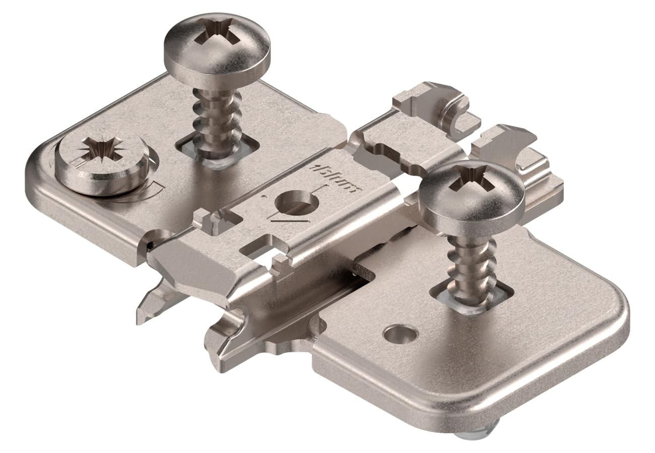 Blum Nickel Plated B174h7100e Cruciform Pressed Steel Clip Mounting Plate With Split Dowels