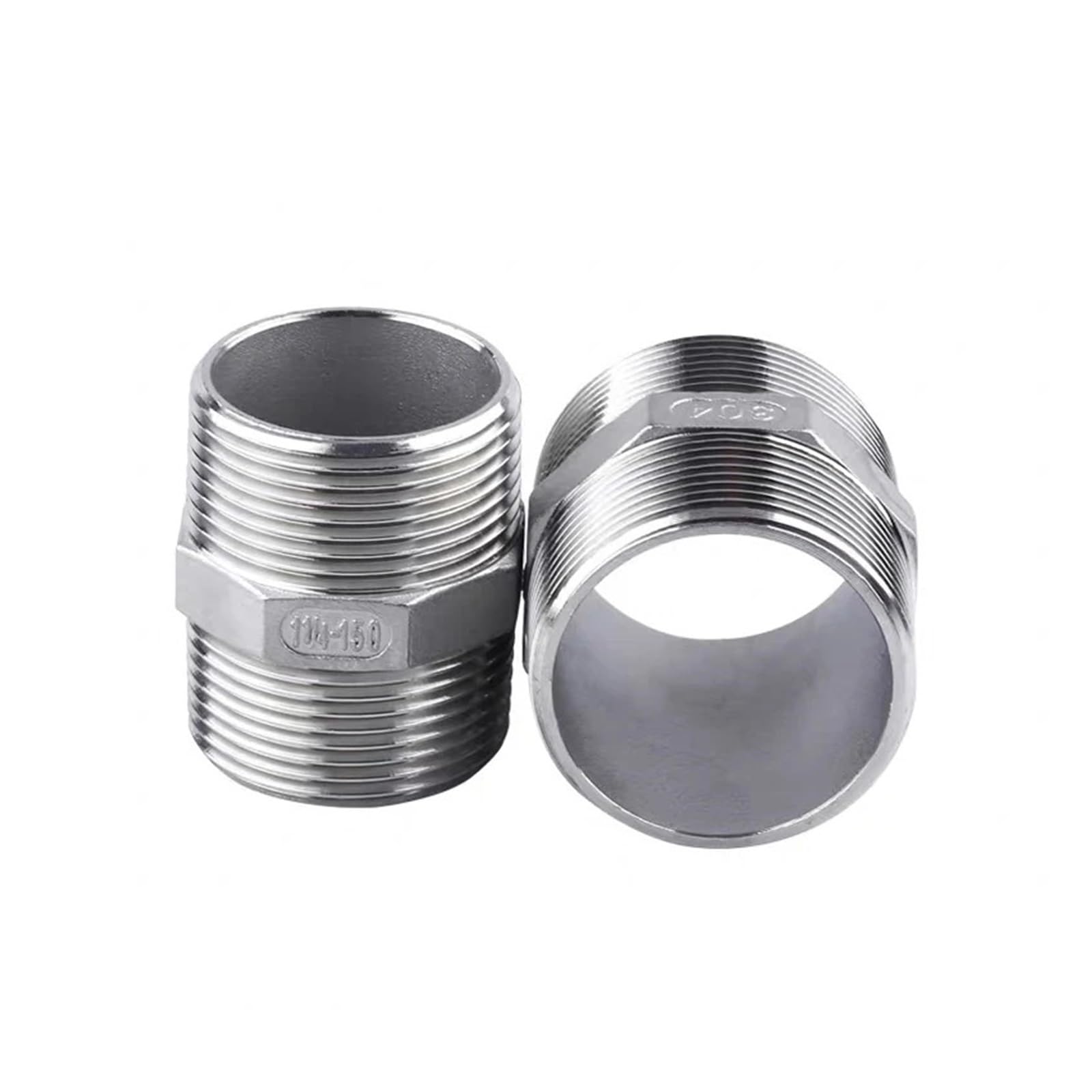 AARTERZZA 1pcs Male Straight Hexagon Joint Nipple Pipe Connection 304 Fittings Stainless Steel Threaded 1/2" Connector(DN25)