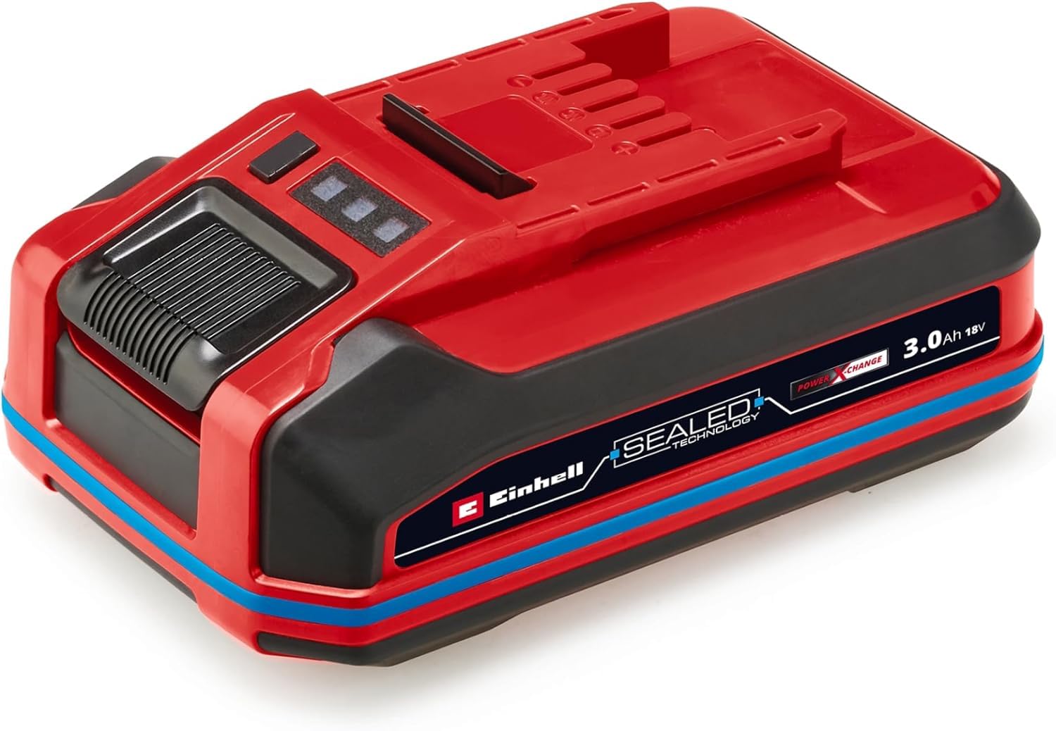 Original Einhell 18 V 3,0 Ah SEALED Power X-Change PLUS (18 V, impermeabile e antipolvere, classe IP57, uso universale con tutti i dispositivi Power X-Change, caricabatterie escluso)