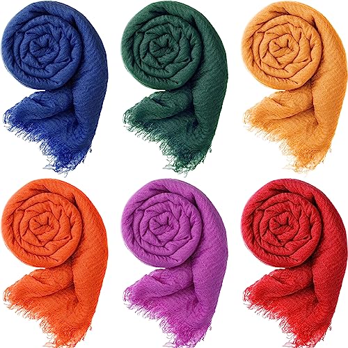 Écharpe froissée en coton doux lot de 6 châles légers pour femme toutes saisons
