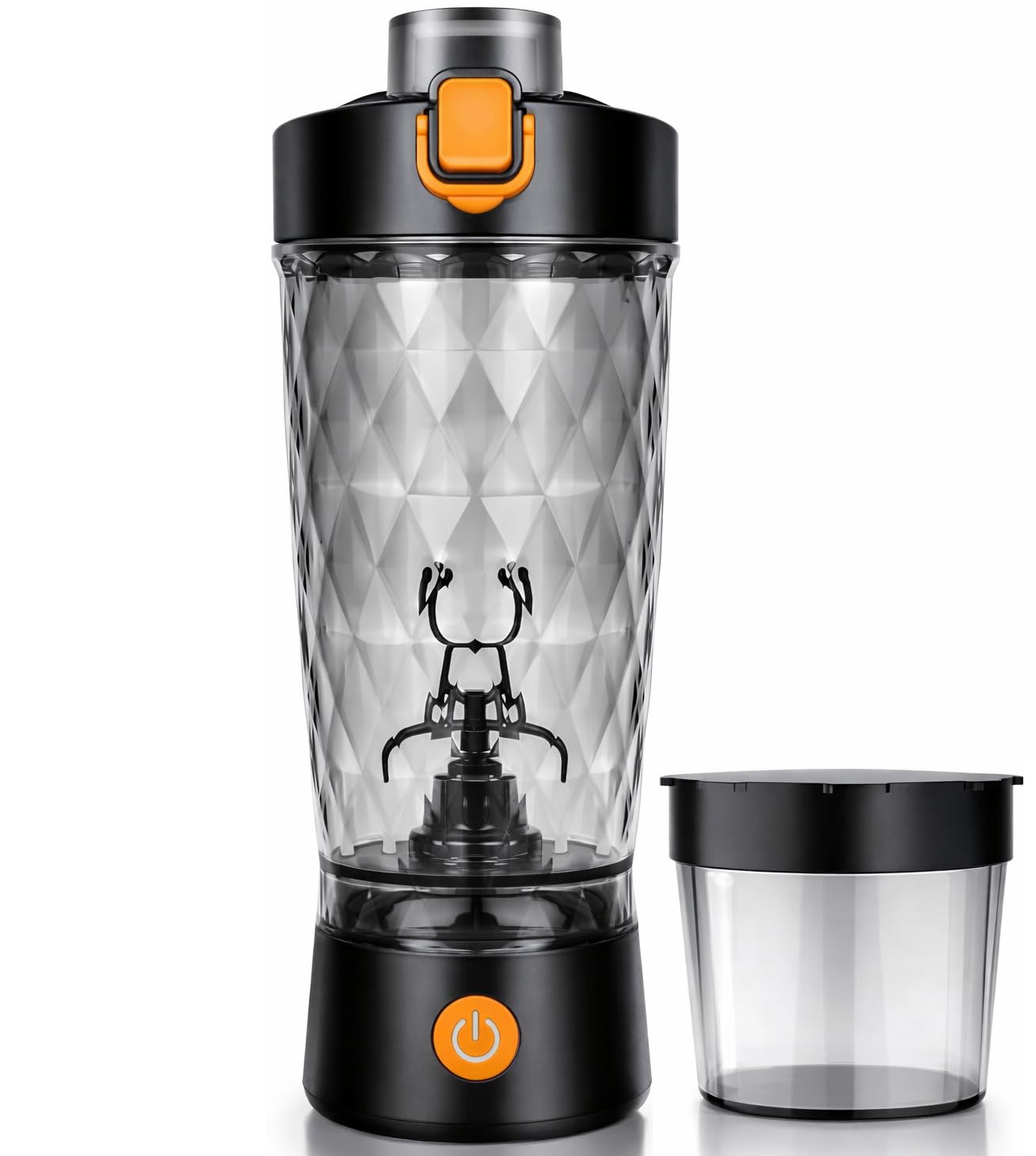BURRDOFF DIAMOND X Electric Shaker for Gym (Made with Tritan), 7500 RPM, IPX5 Waterproof, Type-C Cable, Portable Mixer Cup with STORAGE BOX, Mixer Electric Protein Shaker Bottle (Black Onyx)-image-42