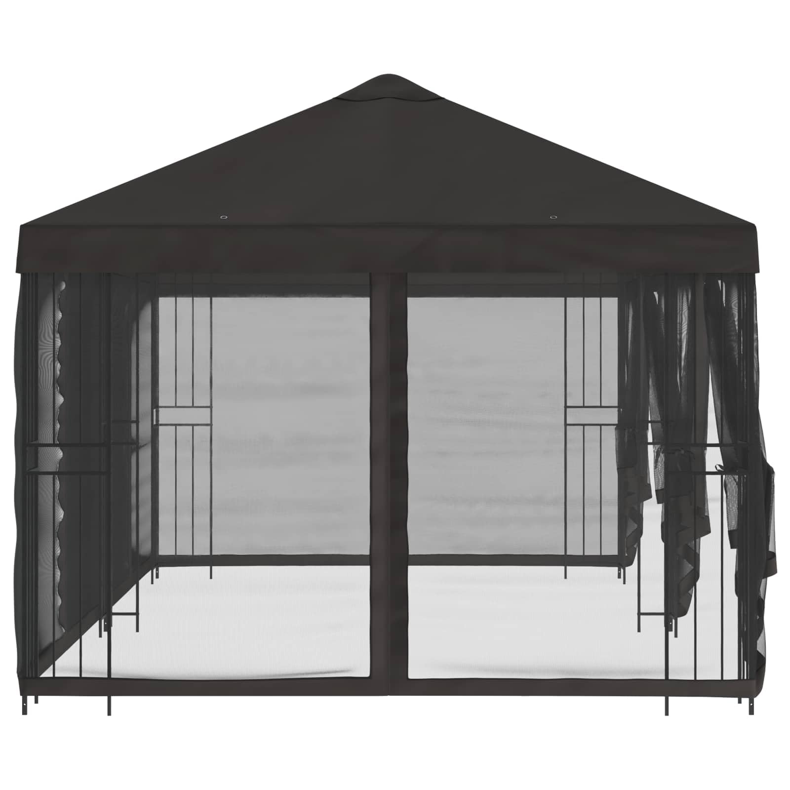 Altana z Bokami 6 x 3 m Bezowy Poliester i Stal 190 gsm, 2 Sztuki