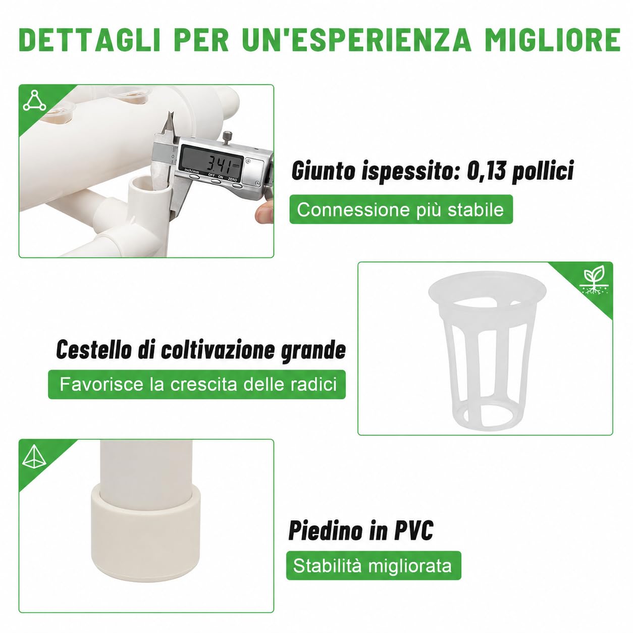 Hydroponic System Grow Kit 108 siti vegetali a 3 Strati in PVC, idroponico per Colture acquatiche,Piante da Giardino e esperimenti idroponici, 96 × 55 × 111 cm
