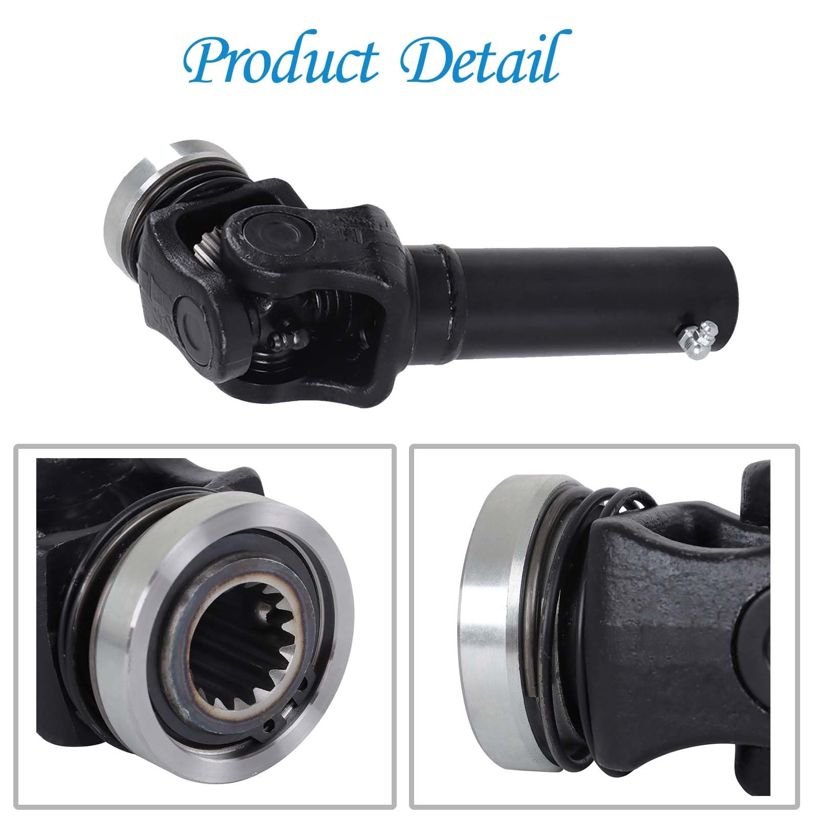 Autoparts 398914 - Acoplador de junta en U hembra de medio eje PTO, eje de media manga PTO con junta en U de repuesto para cortacéspedes de montaje frontal de saltamontes