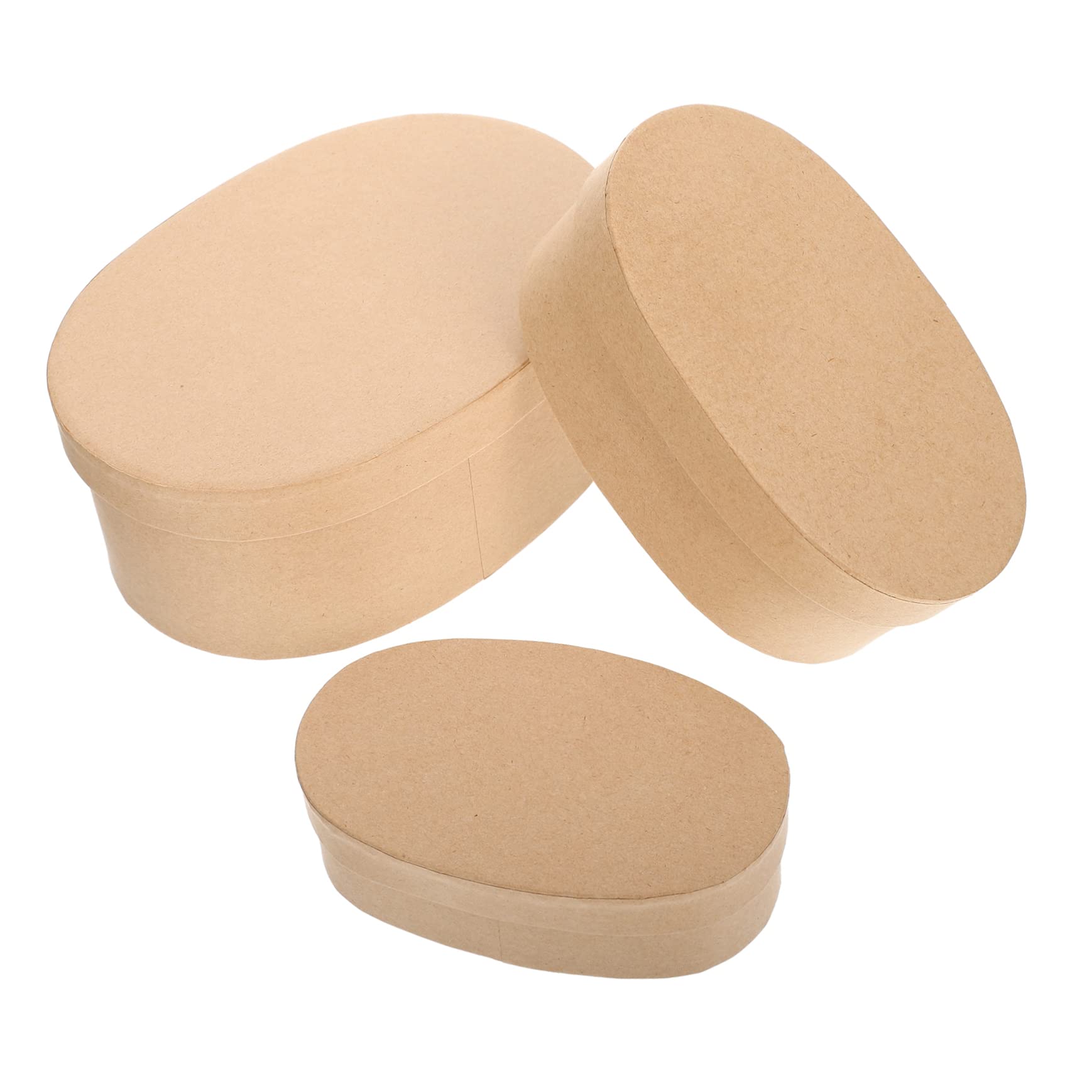 HAPINARY 3pcs Oval Paper Storage Boxes for Party Favors Lightweight Candy and Cookie Packaging for and Snacks Portable Design for Easy Carrying