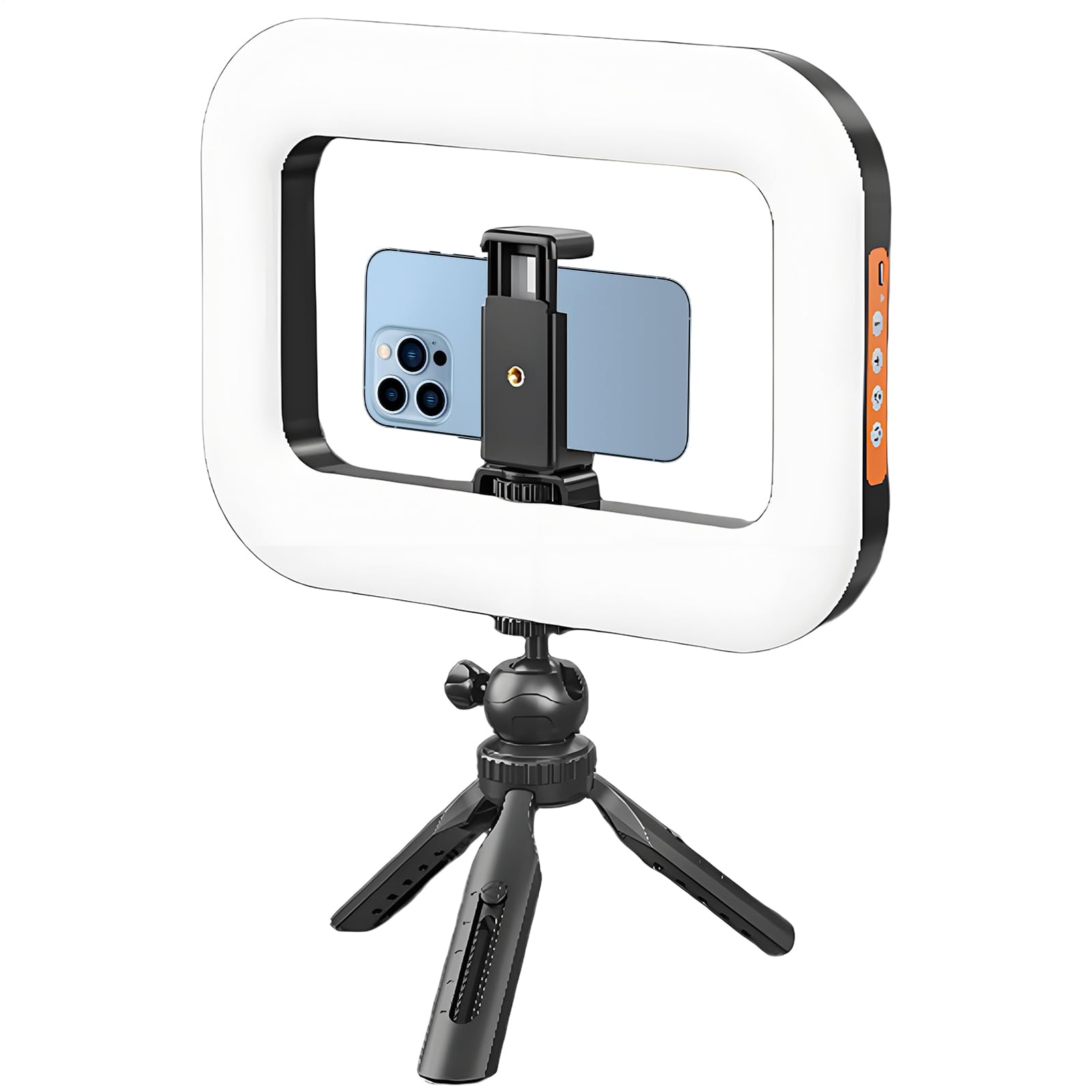 Luce Per Foto E Selfie Con Smartphone, Anello LED Regolabile Portatile con Supporto, Accessori Video per Blog, Vlog, Riprese, Streaming e Attività Acquatiche