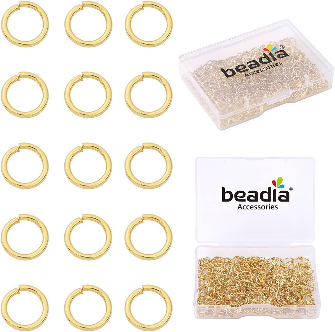 14K Gold Plated Jump Rings Non Tarnish 7mm 300pcs for Jewelry Making Findings