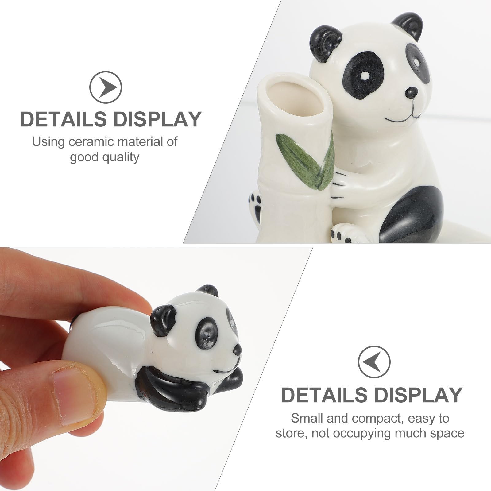 Beaupretty Set de Vaisselle Porte-Baguettes Panda en Céramique Blanche, Support Compact et Créatif pour Baguettes, pour Banquet et Célébration