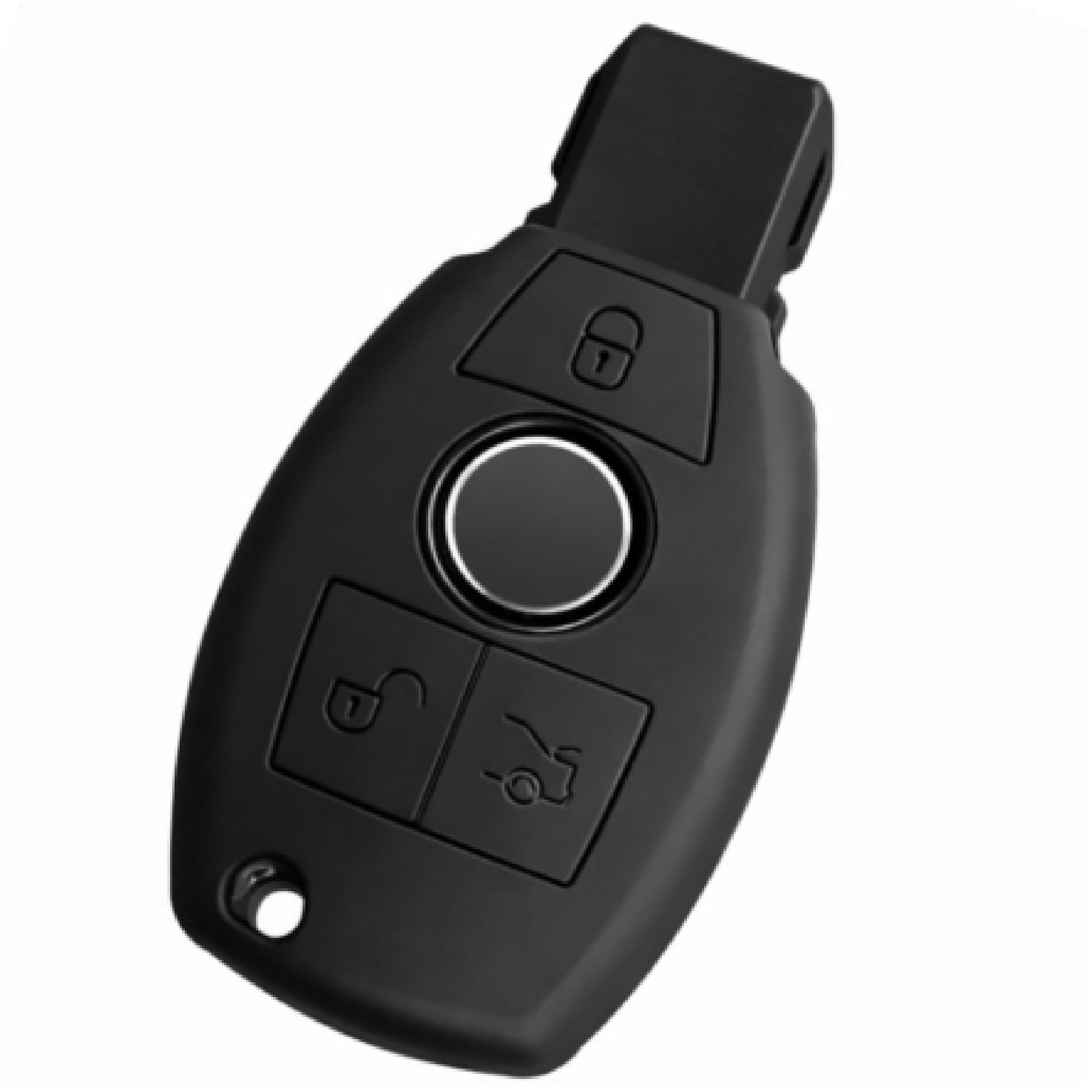 JVCV® Soft TPU Key Cover Compatible with Mercedes Benz C E M S CLS CLK GLK GLC G Class 3 Button Smart Key (Matte Black)-image-29
