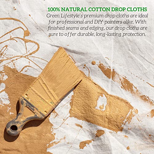 Image of All Purpose Canvas Drop Cloth - Canvas Tarp, Canvas Fabric Drop Cloth Curtains, Drop Cloth for Painting, Floor & Furniture Protection, Painters Drop Cloth, Paint Drop Cloth (Canvas Sheet 4x10)