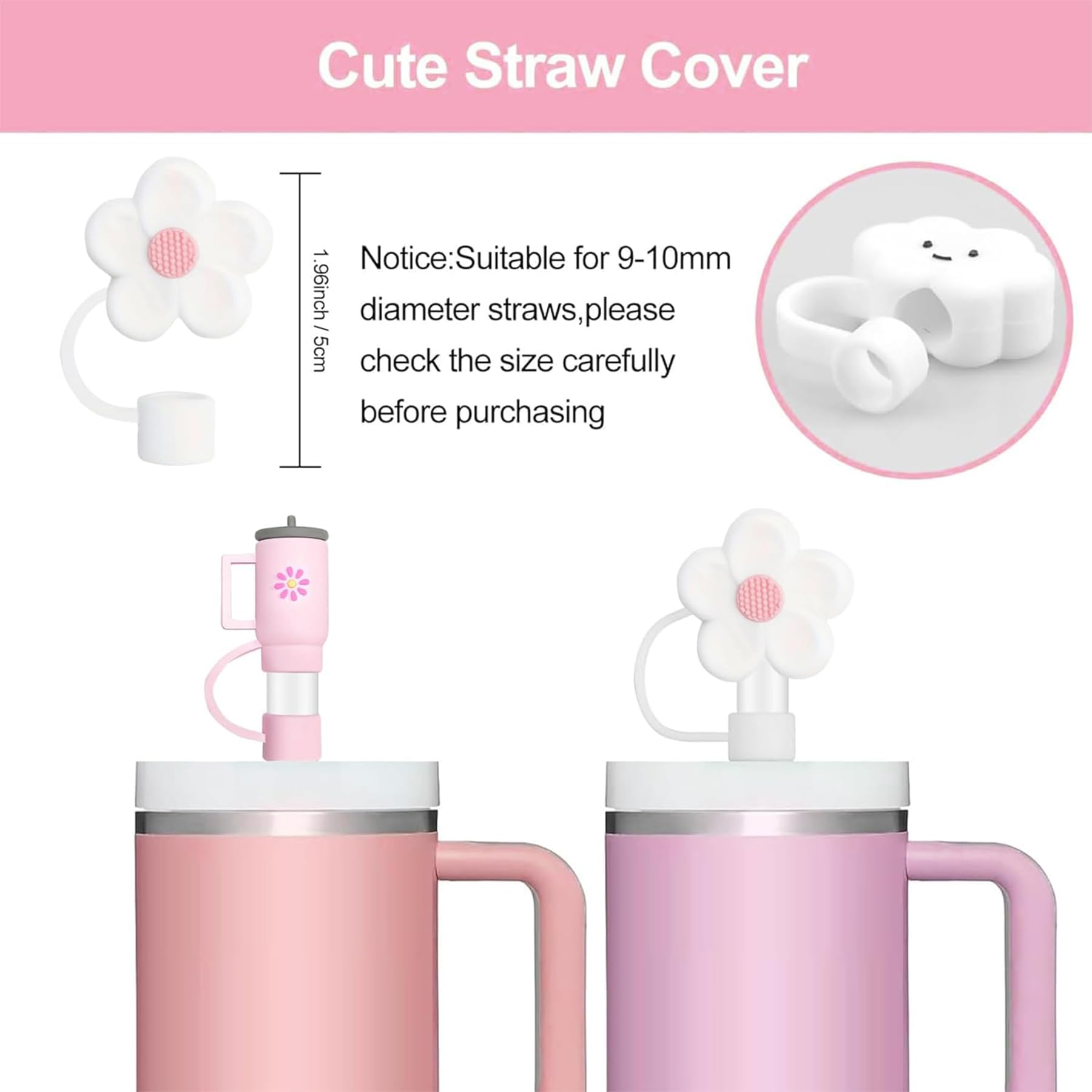 2 Custodie In Silicone Per Fondo Stanley – Protezione Antigraffio Per Stanley H2.0 40oz/30oz E Adventure 40oz – Rosa + Orchidea - 2