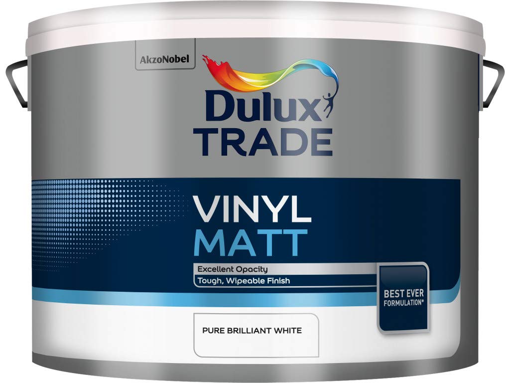 Dulux Trade 10L Vinyl Matt - Pure Brilliant White Finish