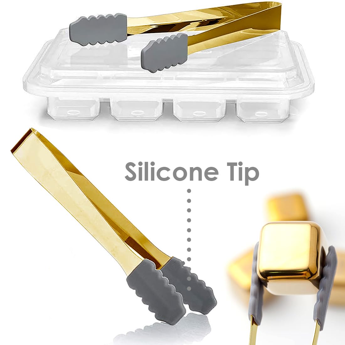 Whisky Stones Set 8 Pezzi In Acciaio Inox Con Pinze - Cubetti Di Ghiaccio Riutilizzabili Per Whisky, Vodka, Vino E Bevande
