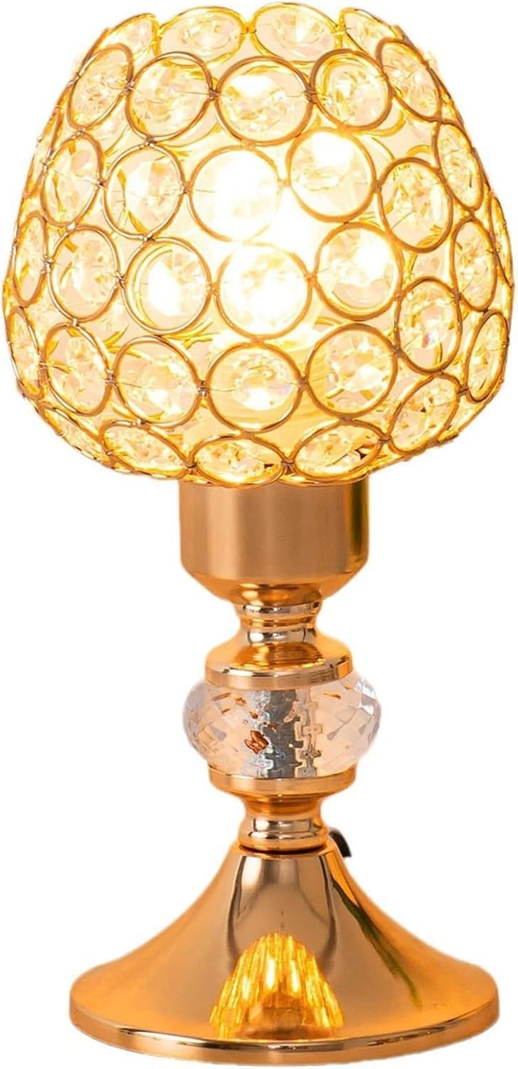 Elegant Gold Crystal Table Lamp, Luxury Bedside and Dining Room Rechargeable Ambience Light, Perfect for Centerpieces, Christmas Decor, Wedding Party, Housewarming Gift,Style 1(Style 1)
