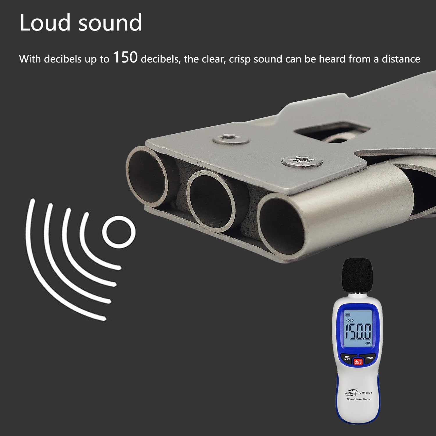 Fischietto Da Sopravvivenza In Acciaio Inox - 150 DB, Con Portachiavi, Per Emergenze E Attività Outdoor - Foto 4