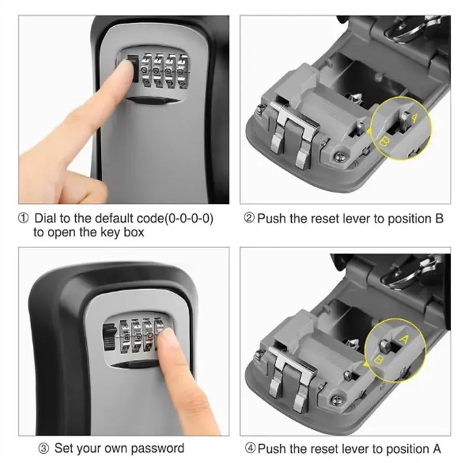 Caja de seguridad resistente a la intemperie para llaves de pared, almacenamiento combinado de contraseñas para un acceso seguro a llaves y objetos de valor, diseño impermeable