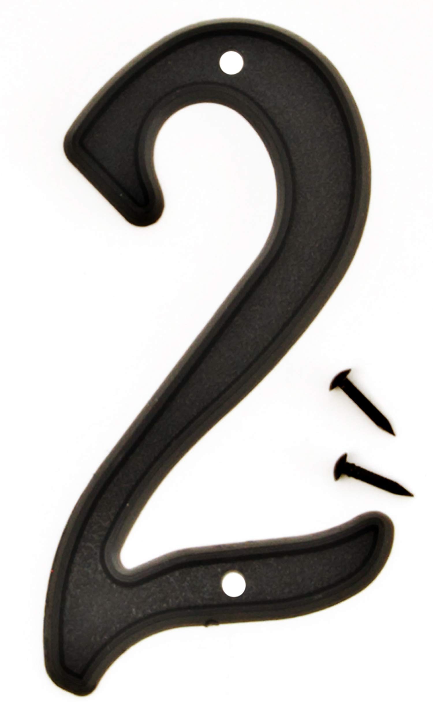 Hy-Ko 4" High Plastic House Number, Modern Raised Numbers for Exterior House, Durable Convenient Marking for Home Address with Included Mounting Hardware for Simple Installation