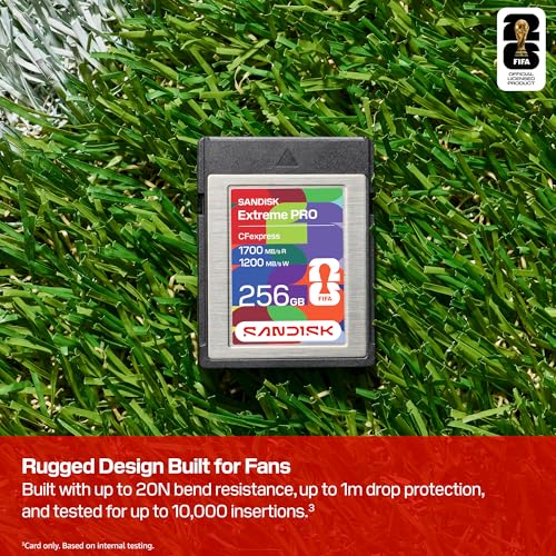 Image of SANDISK CFexpress Type B Card FIFA World Cup 2026 Edition 256GB (read speeds up to 1700MB /s, write speeds up to 1200MB /s, shoot the FIFA World Cup 2026 in up to 4K RAW)