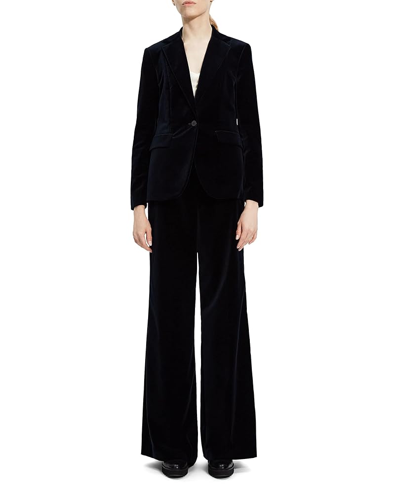 Theory Women's Velvet Riding Blazer, Black, 6 at Amazon