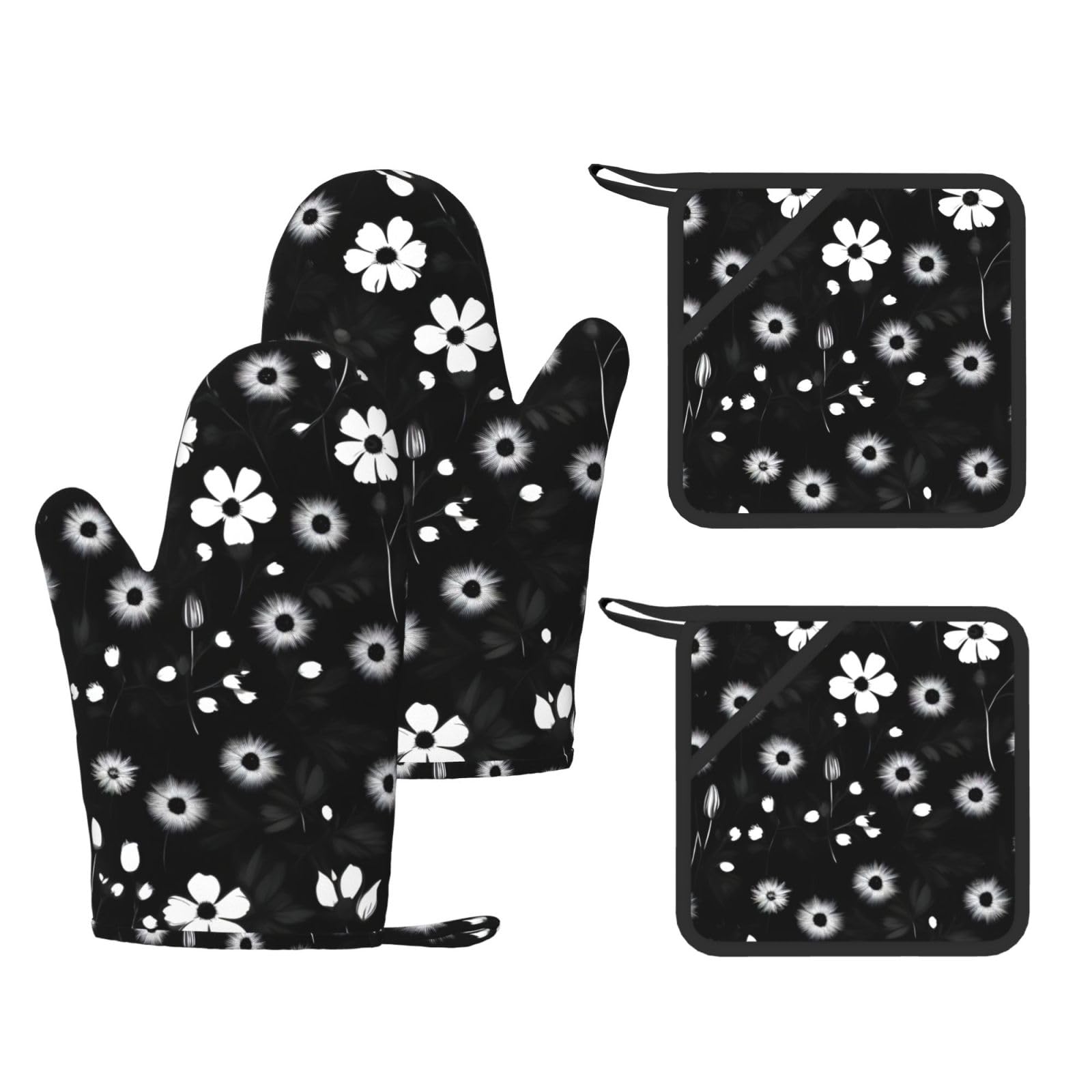 Maniques en silicone résistant à la chaleur à motif floral pour sortir vos plats du four