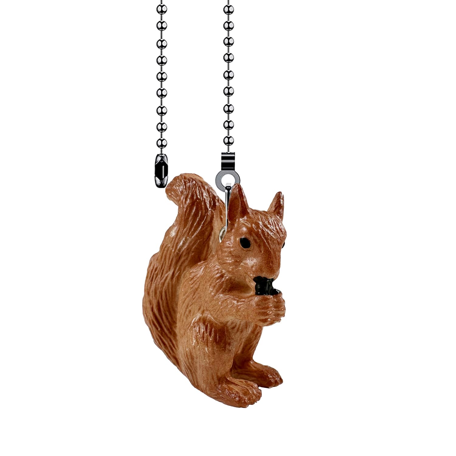 Squirrel Ceiling Fan Pull Chain,Cute Realistic Squirrel Animal Fan String Pulls Charm Extension Decorative,12in 3mm Diameter Beaded Fan Light Pull Chains Extender Ornaments for Kids Room