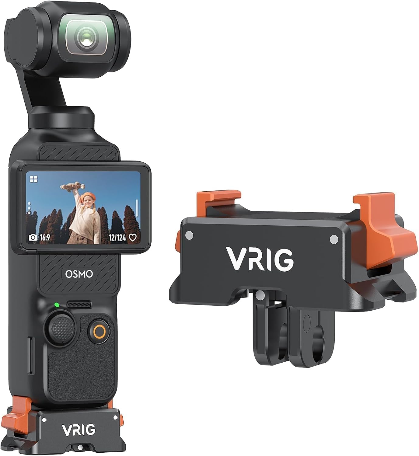 VRIG Quick Release Mount for DJI Osmo Pocket4/3,PULUZ Dock Desktop Base Aluminum Alloy Bracket for Pocket4 & Pocket3 Accessories, Compatible with GoPro/Arca/1/4” Screw Hole, Handle or Selfie Stick