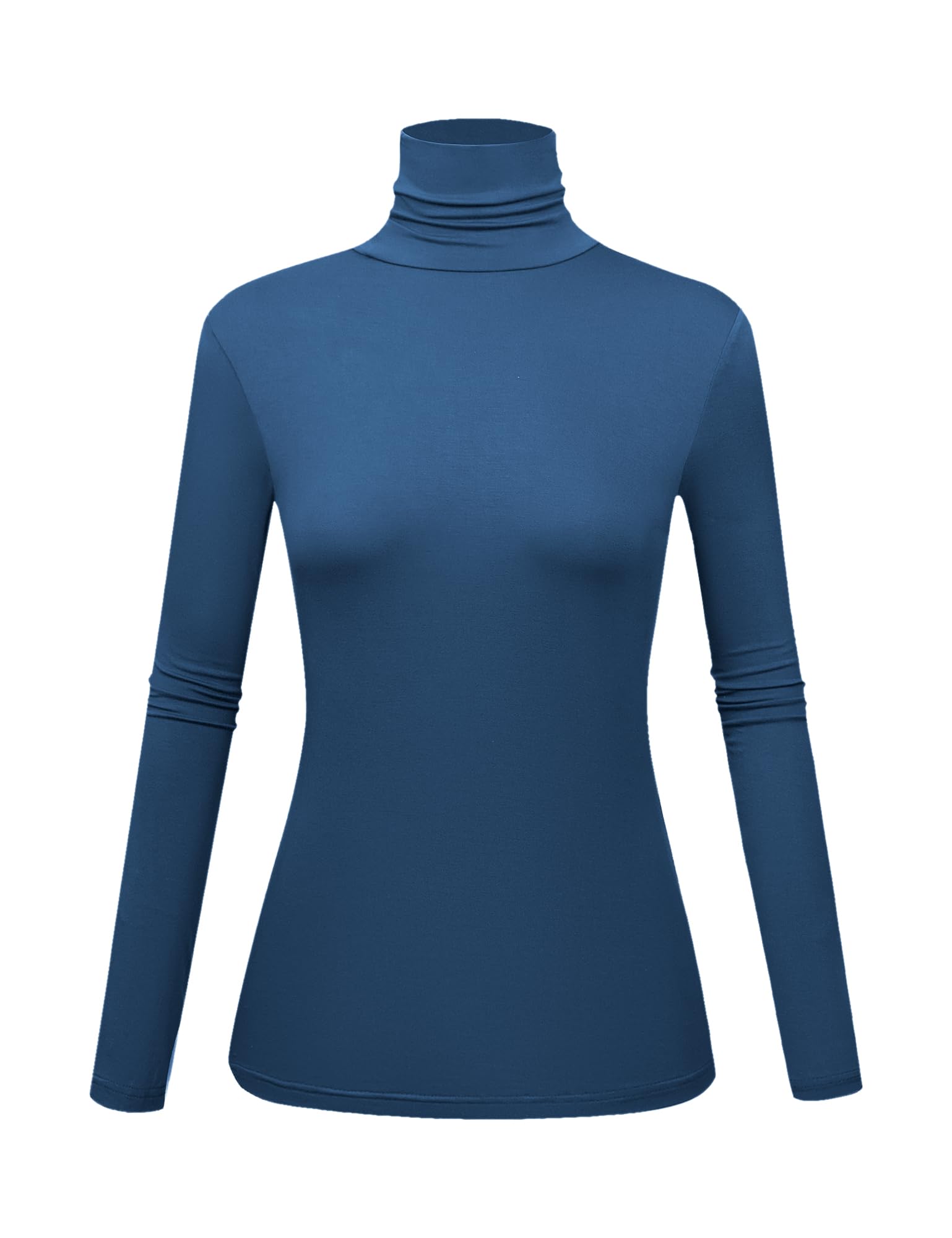 Women's Long Sleeve Turtleneck Shirts Slim Fitted Lightweight Base Layer Casual Tops