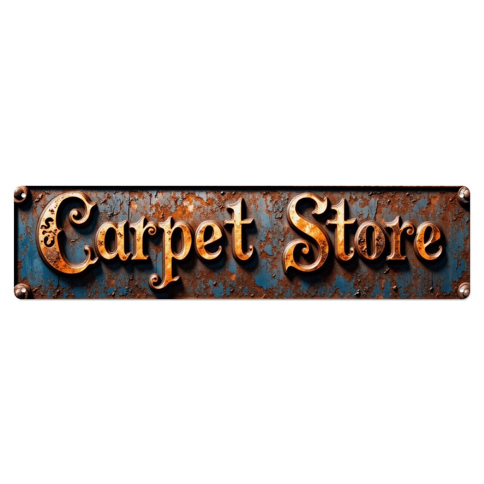 Rustic Metal Sign With Ornate Lettering_1 Vintage Metal Tin Sign Retro Wall Decor for Home Bar Garage Cafe, Indoor & Outdoor Decorative，Metal Poster, 4x16 Inch