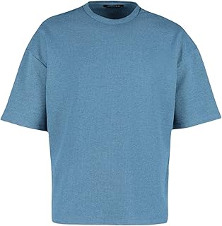 ترنديول تي شيرت رجالي كبير الحجم برقبة دائرية ضيقة واكمام قصيرة TMNSS22TS00049 (عبوة من قطعة واحدة)